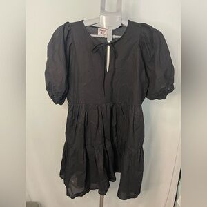 Princess Polly, black baby‎ doll mini dress puff sleeves size 4